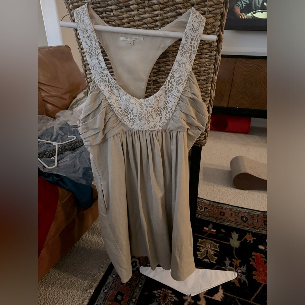 Gold and lace anthropology dress